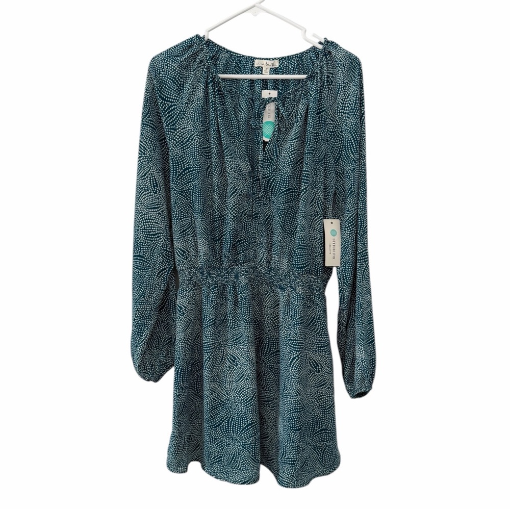 NWT Stitch Fix Exclusive Nine Britton Jemma Smocked Waist Dress Polka Dot XL - Picture 2 of 6